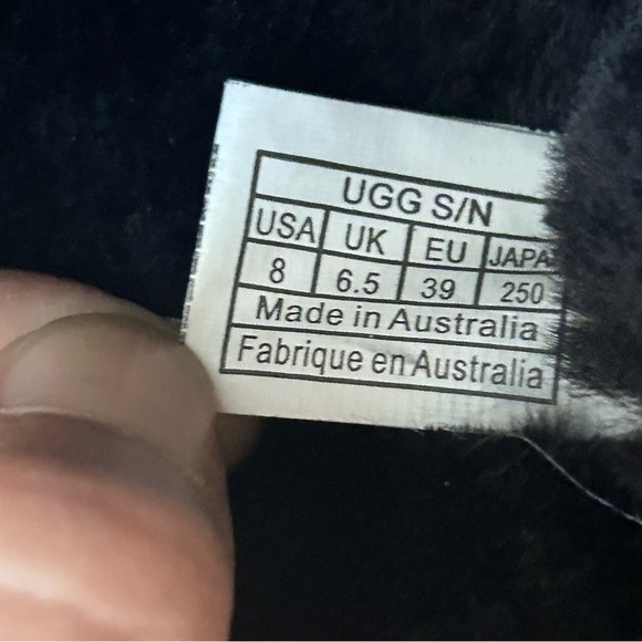 UGG Australia Bailey Bow II Genuine Shearling Boot Size 8 Black Suede Leatherl - Picture 10 of 11